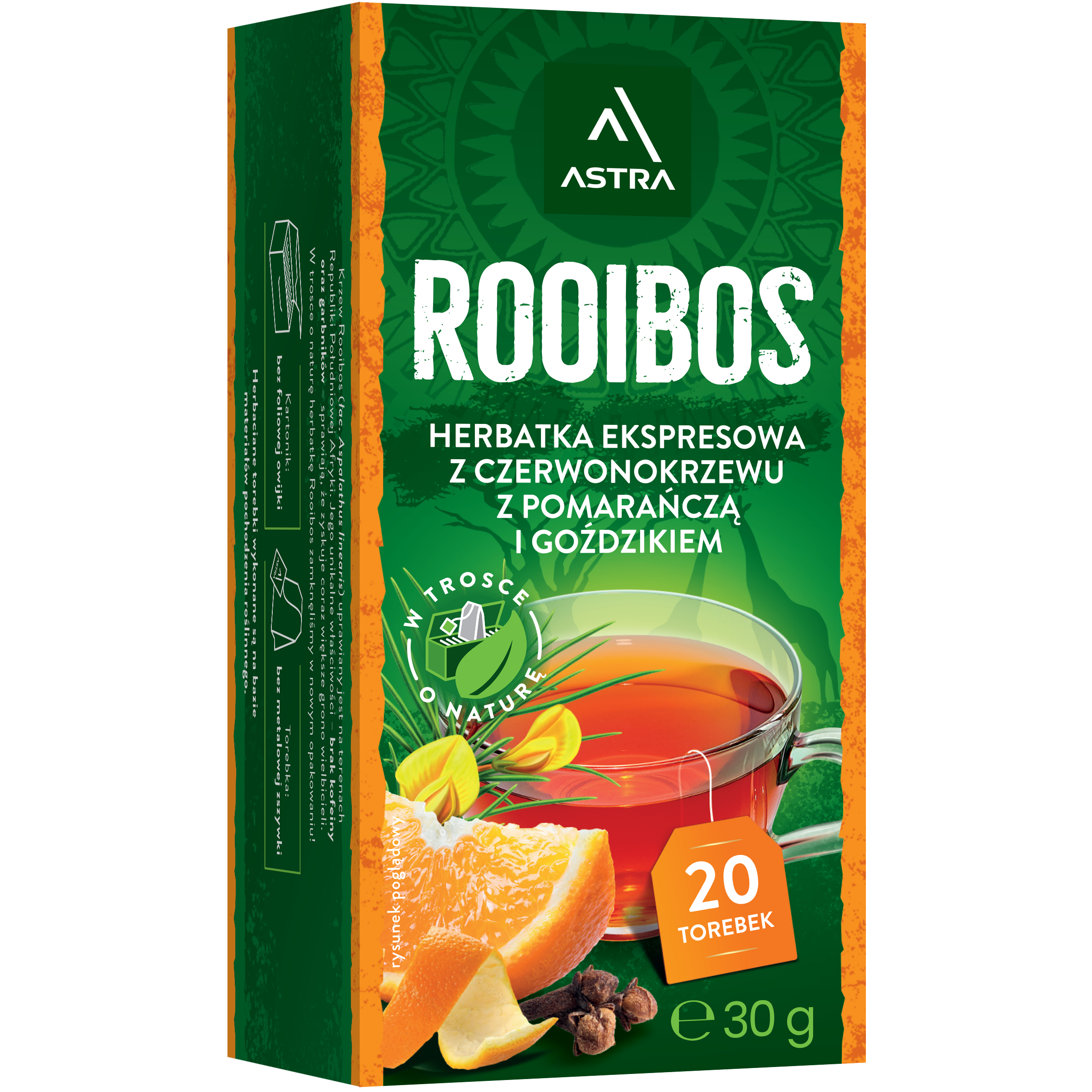Astra Rooibos Z Pomarańczą I Goździkiem 20 Torebek Ekspresowa