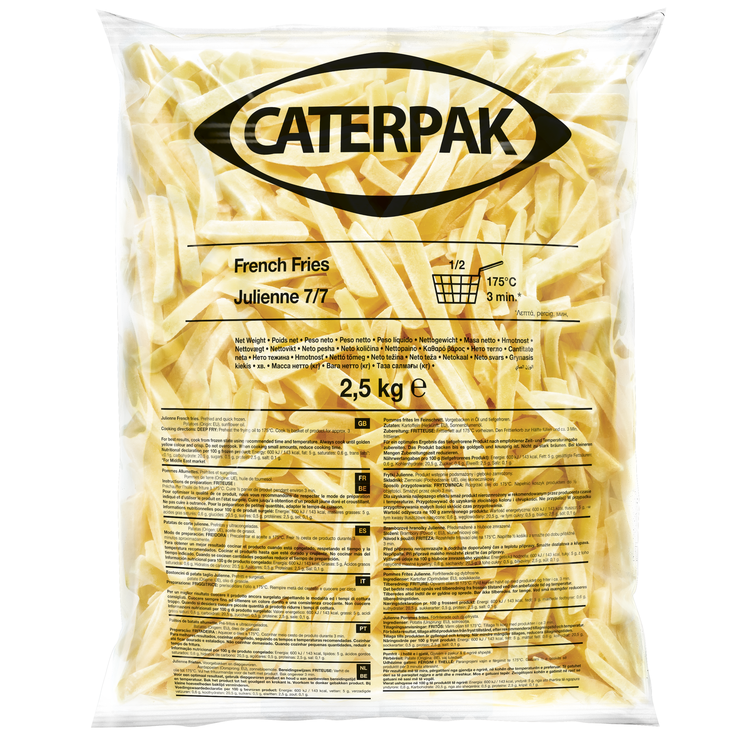Caterpak Frytki Julienne 7/7 Mm 2,5 Kg