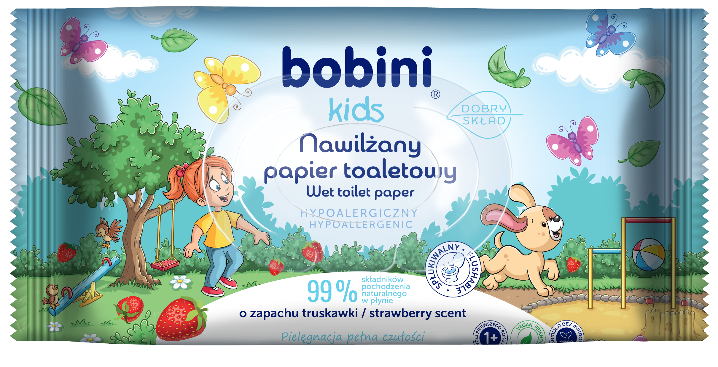 Bobini Kids Nawilżany Papier Toaletowy 50Szt.