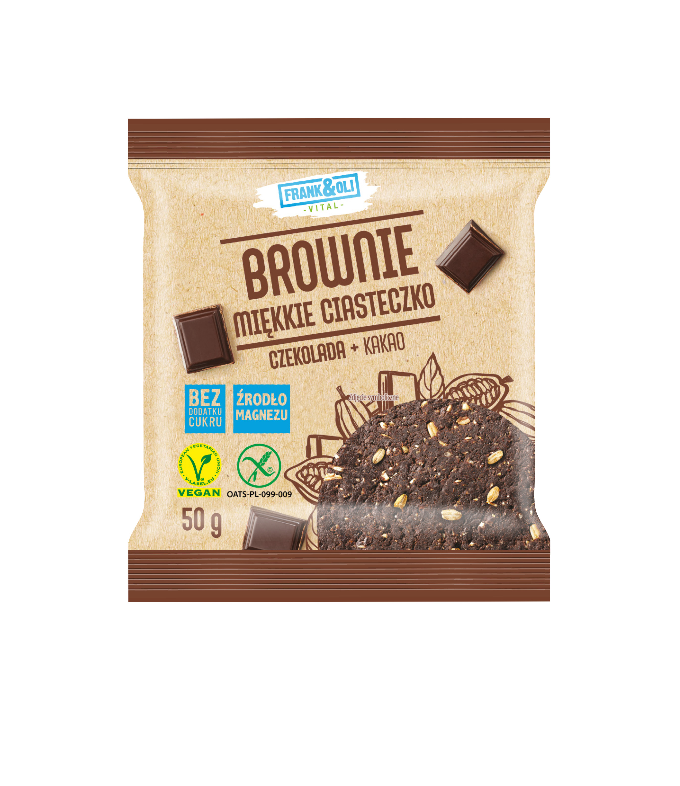Frank & Oli Brownie Miękkie Ciasteczko Czekolada + Kakao 50 G