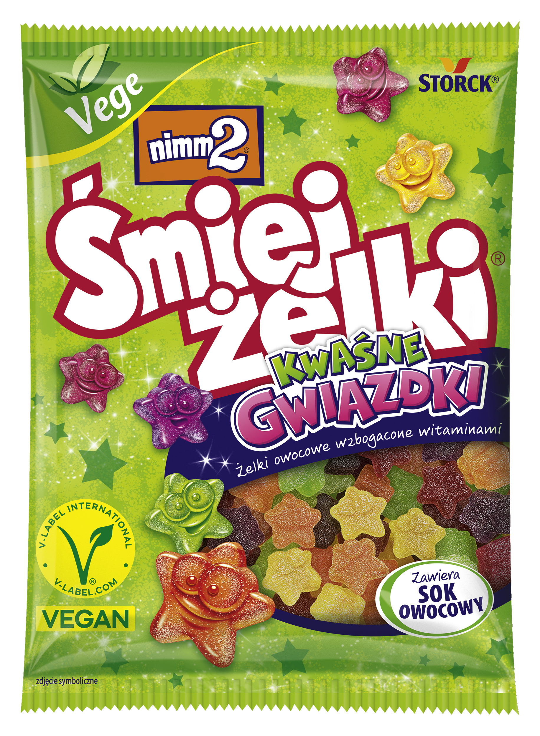 Nimm2 Śmiejżelki Kwaśne Gwiazdki 90G