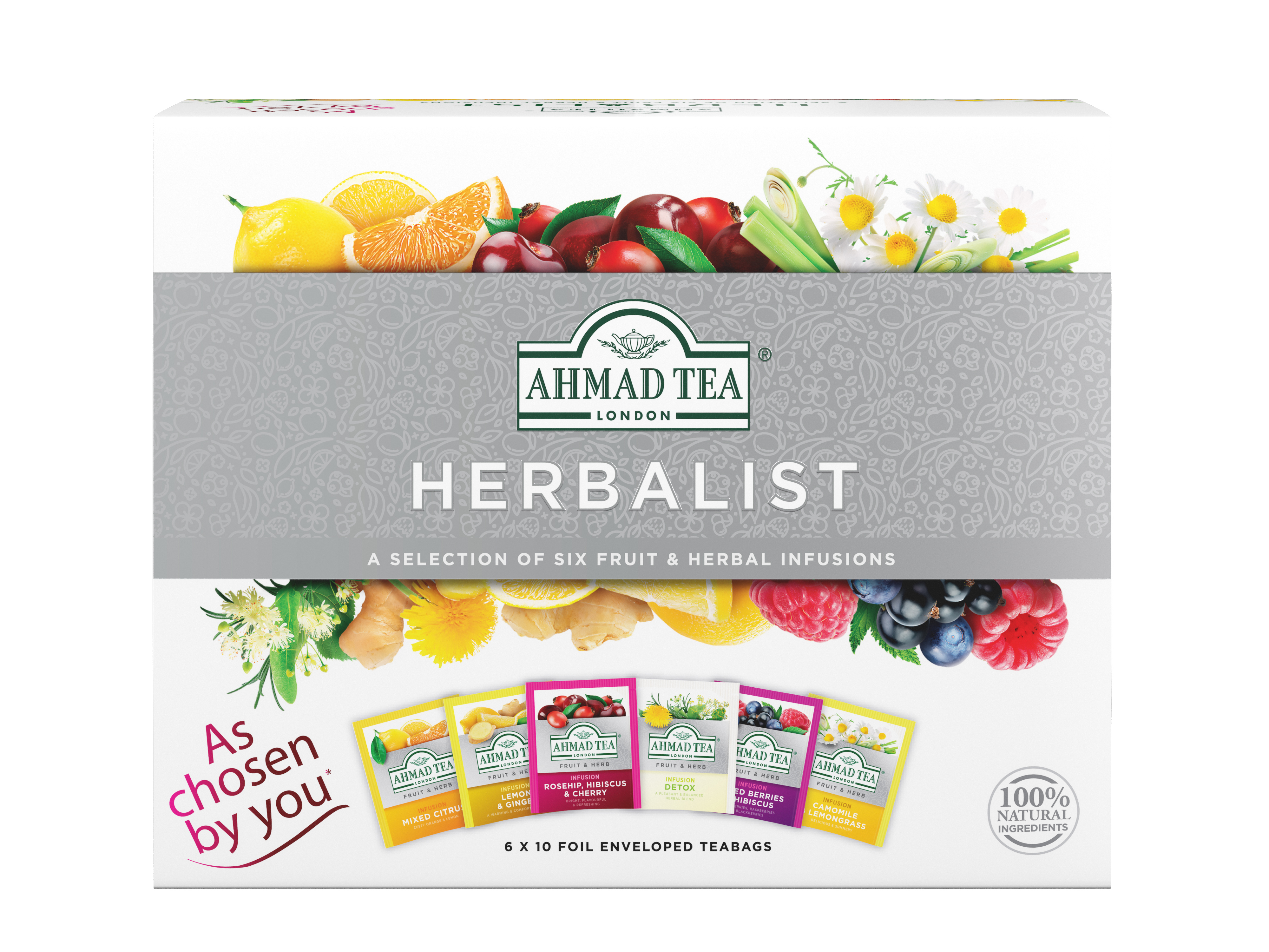 Ahmad Tea London Herbalist Mieszanka Herbat Owocowo-Ziołowych 115 G (10X1,5 G, 50X2 G)