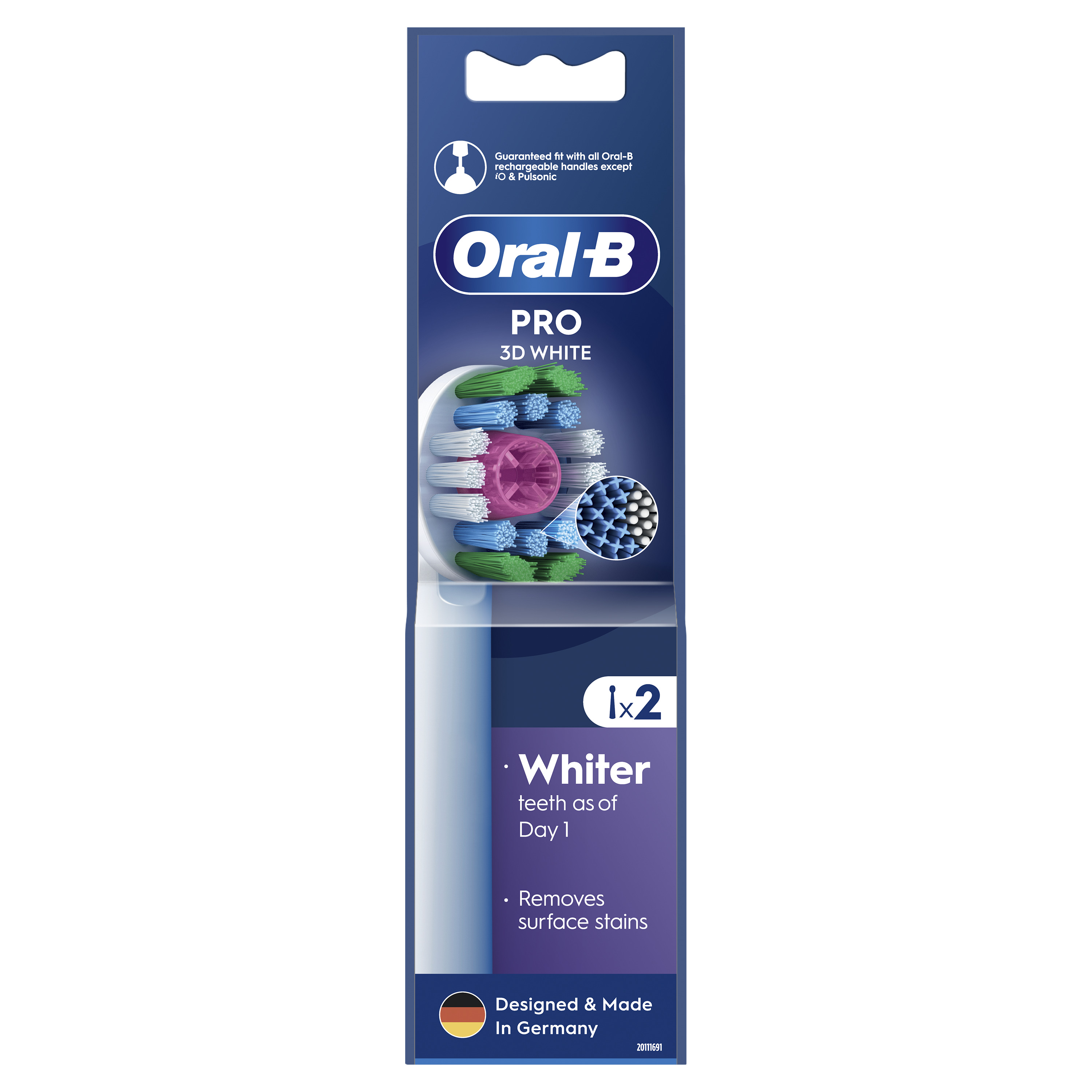 Końcówki Do Szczoteczek Elektrycznych Oral-B Pro 3D White 2Szt