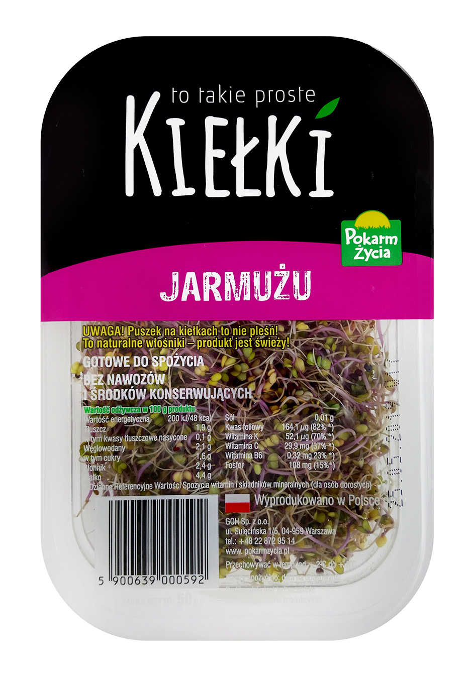 Kiełki Jarmużu Polska 50G Pokarm Życia
