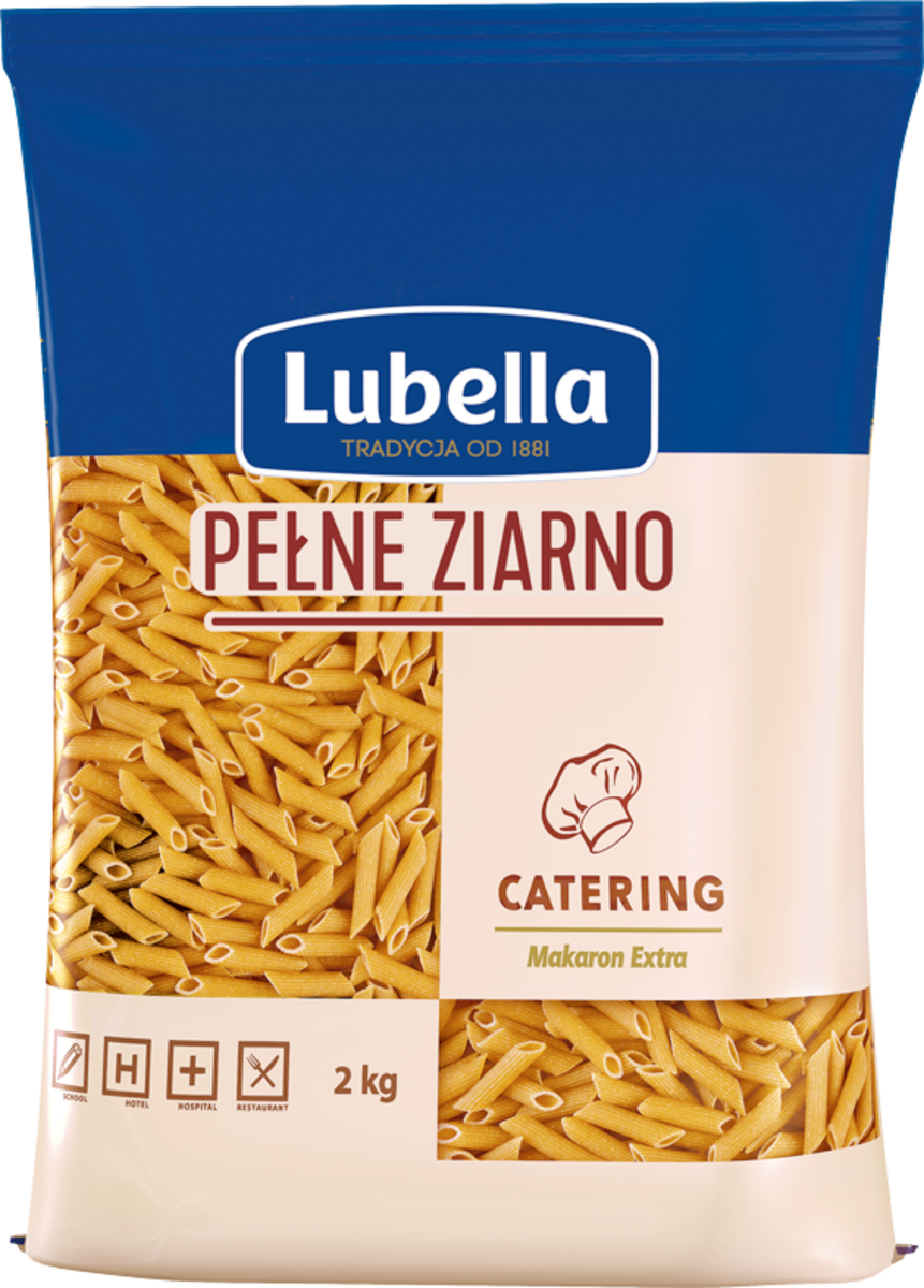 Lubella Catering Pełne Ziarno Makaron Pióra 2 Kg