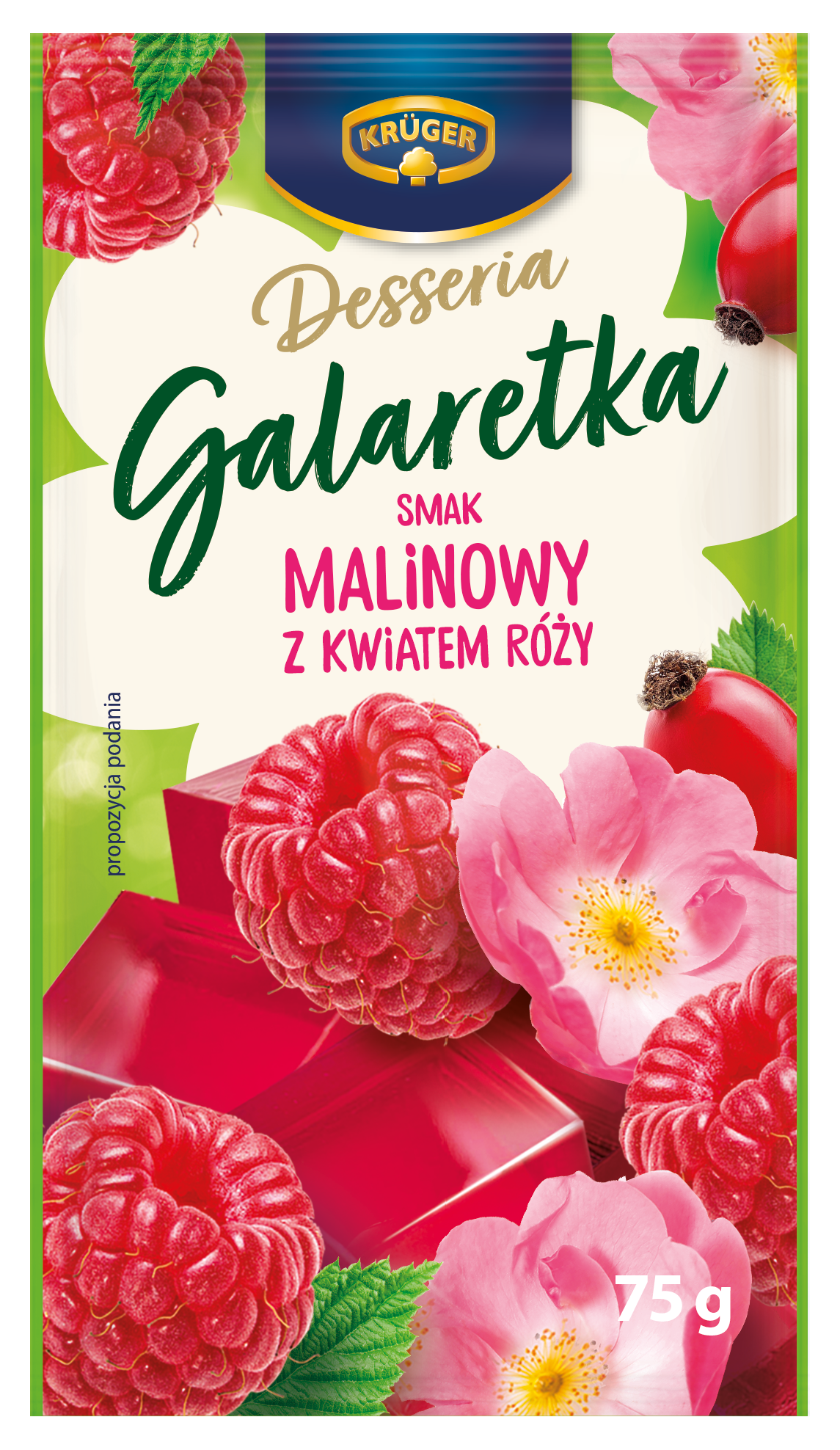 Kruger Desseria Galaretka Smak Malinowy Z Kwiatem Róży 75G