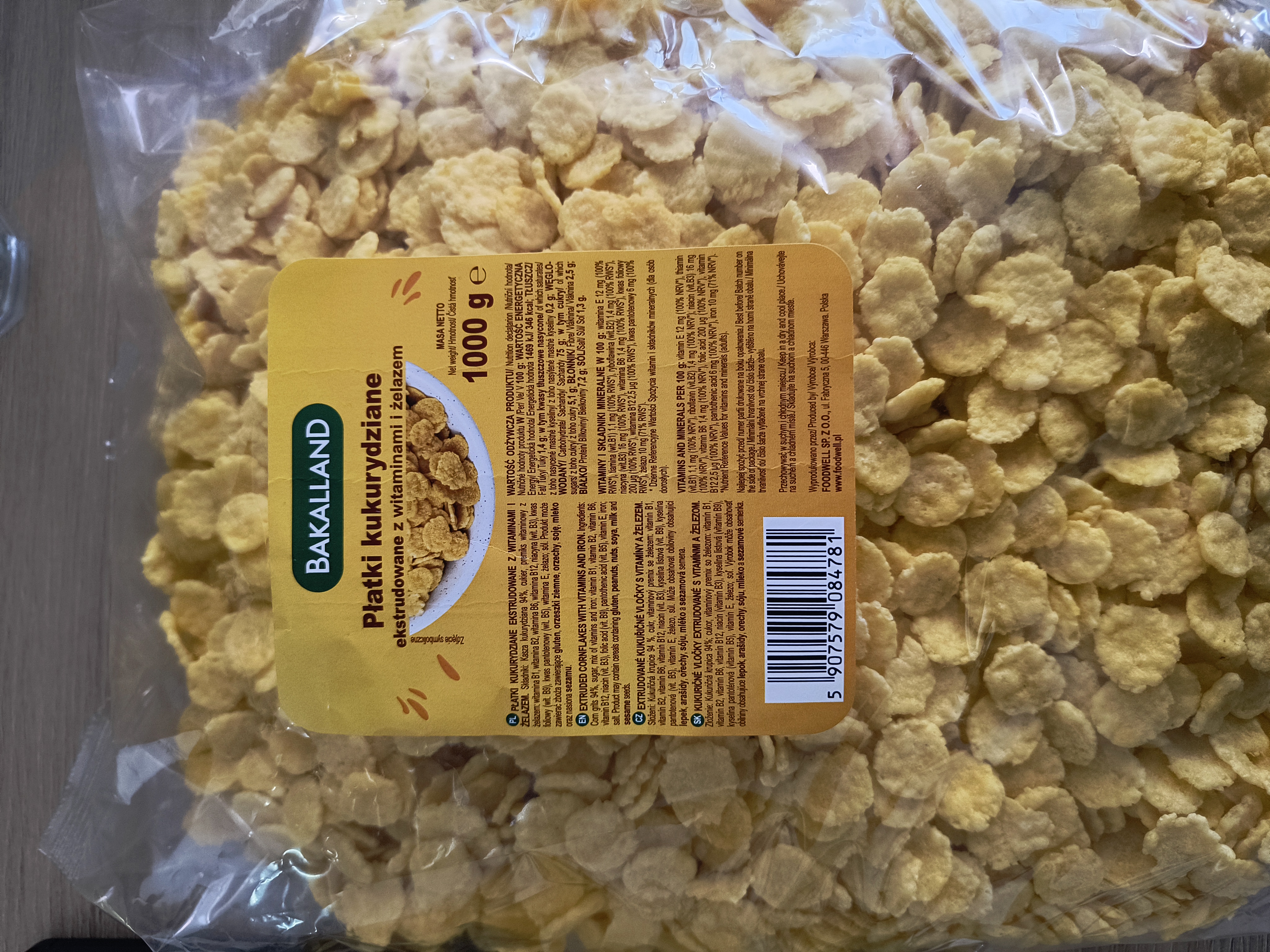 Płatki Kukurydziane 1 Kg Bakalland