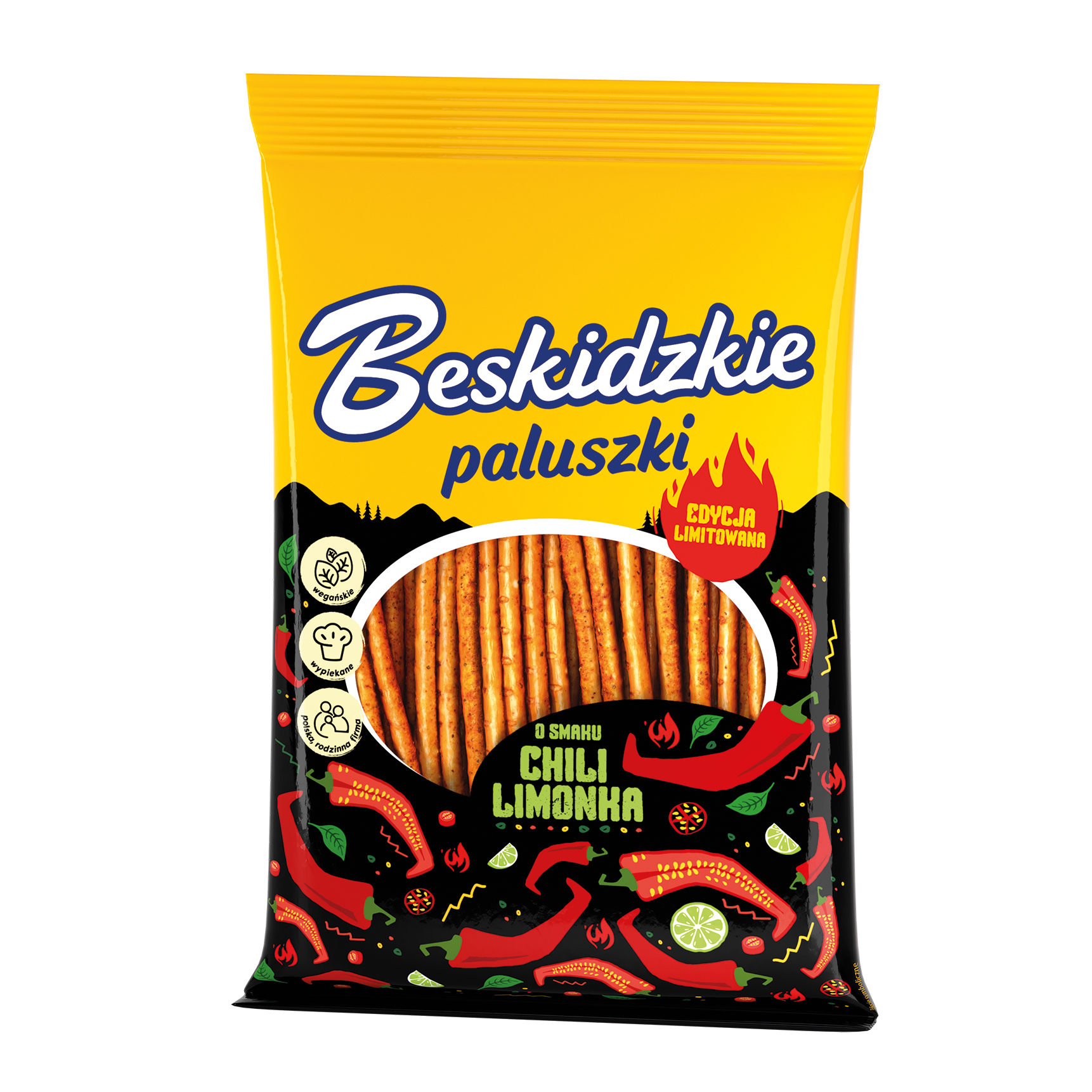 Beskidzkie Paluszki O Smaku Chili-Limonka 60G
