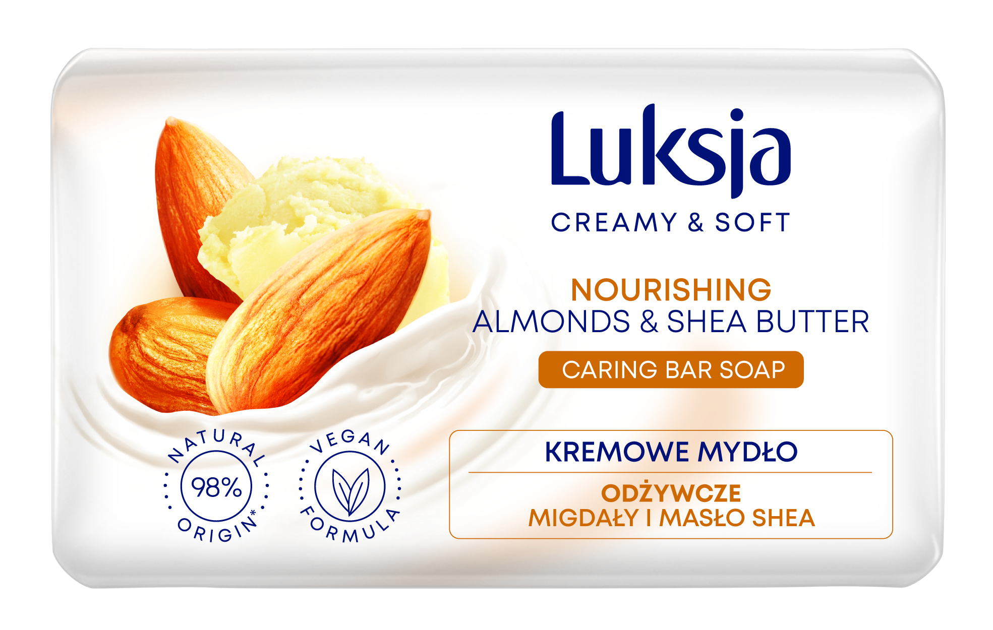 Luksja Creamy & Soft Kremowe Mydło W Kostce Migdały I Masło Shea 90 G