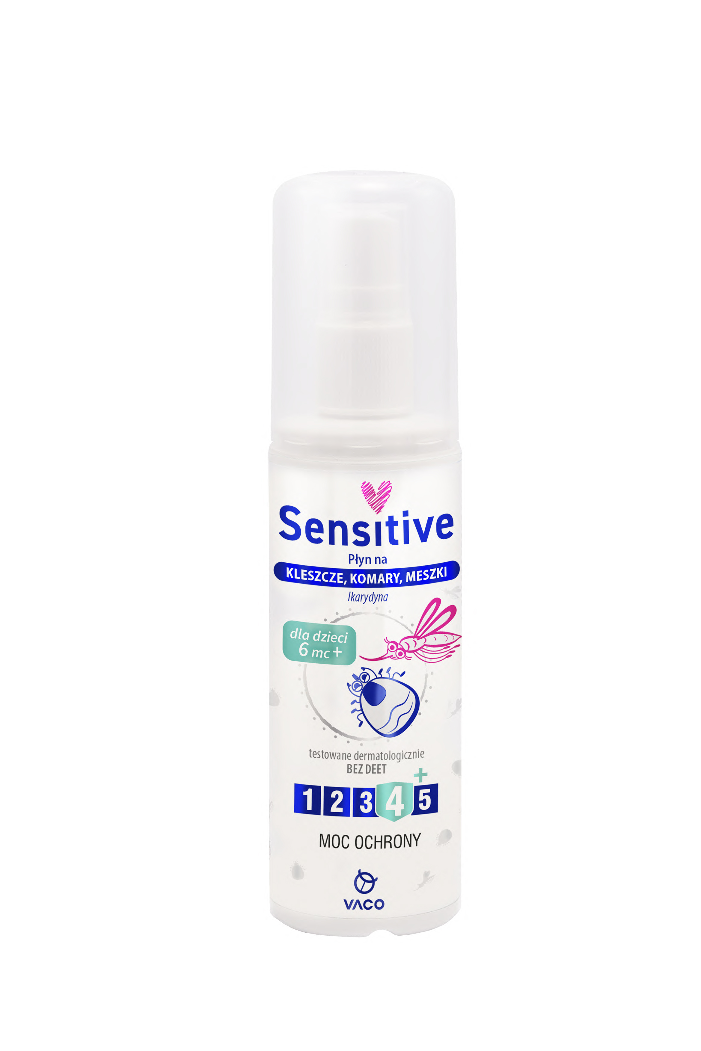 Vaco Sensitive Płyn Na Kleszcze, Komary I Meszki Ikardyna 10% (Od 6 Miesiąca Życia) - 80 Ml