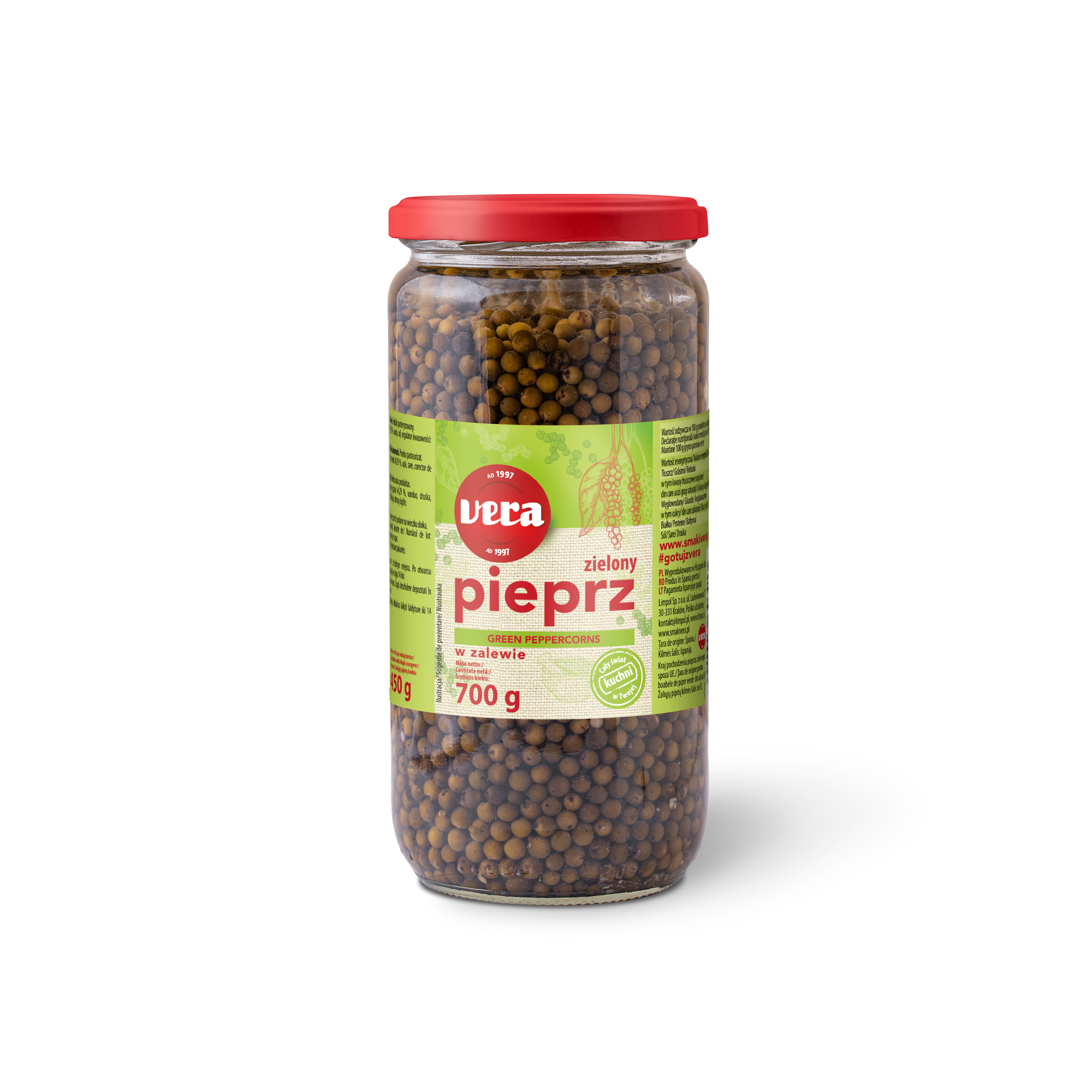 Pieprz Zielony W Zalewie 700/450 G Vera