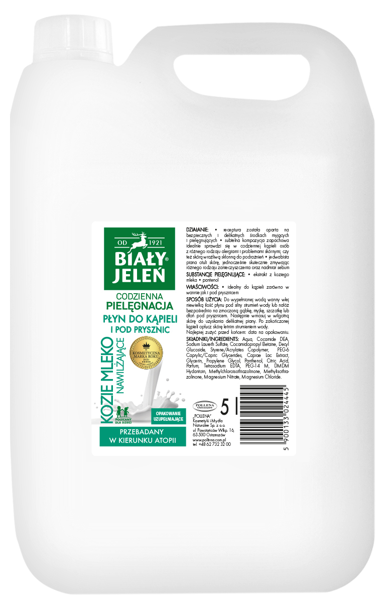 Płyn Do Kąpieli Kozie Mleko Biały Jeleń - Zapas 5L