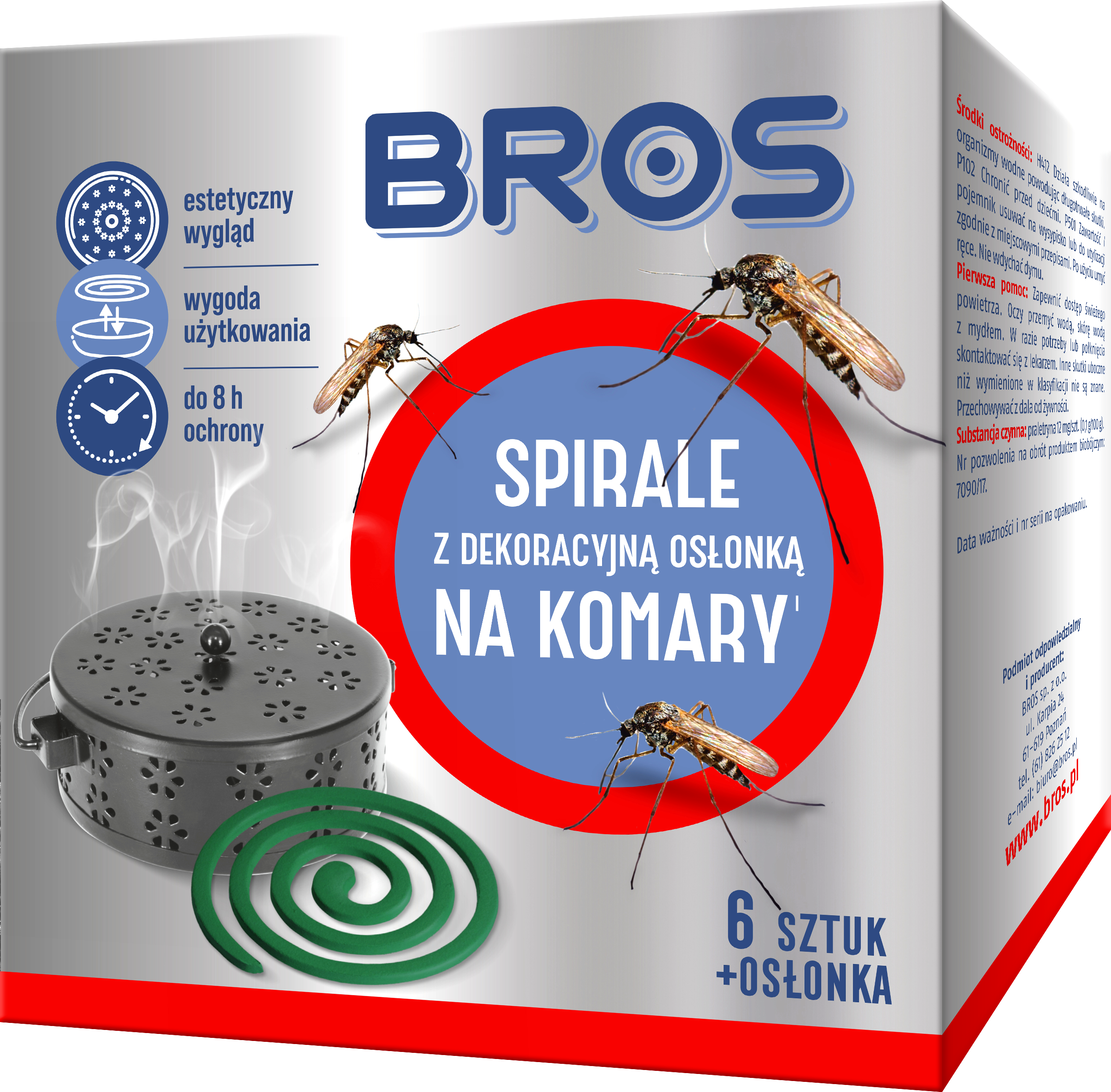 Bros - Spirale Na Komary Z Dekoracyjną Osłonką Stalową 6 Szt