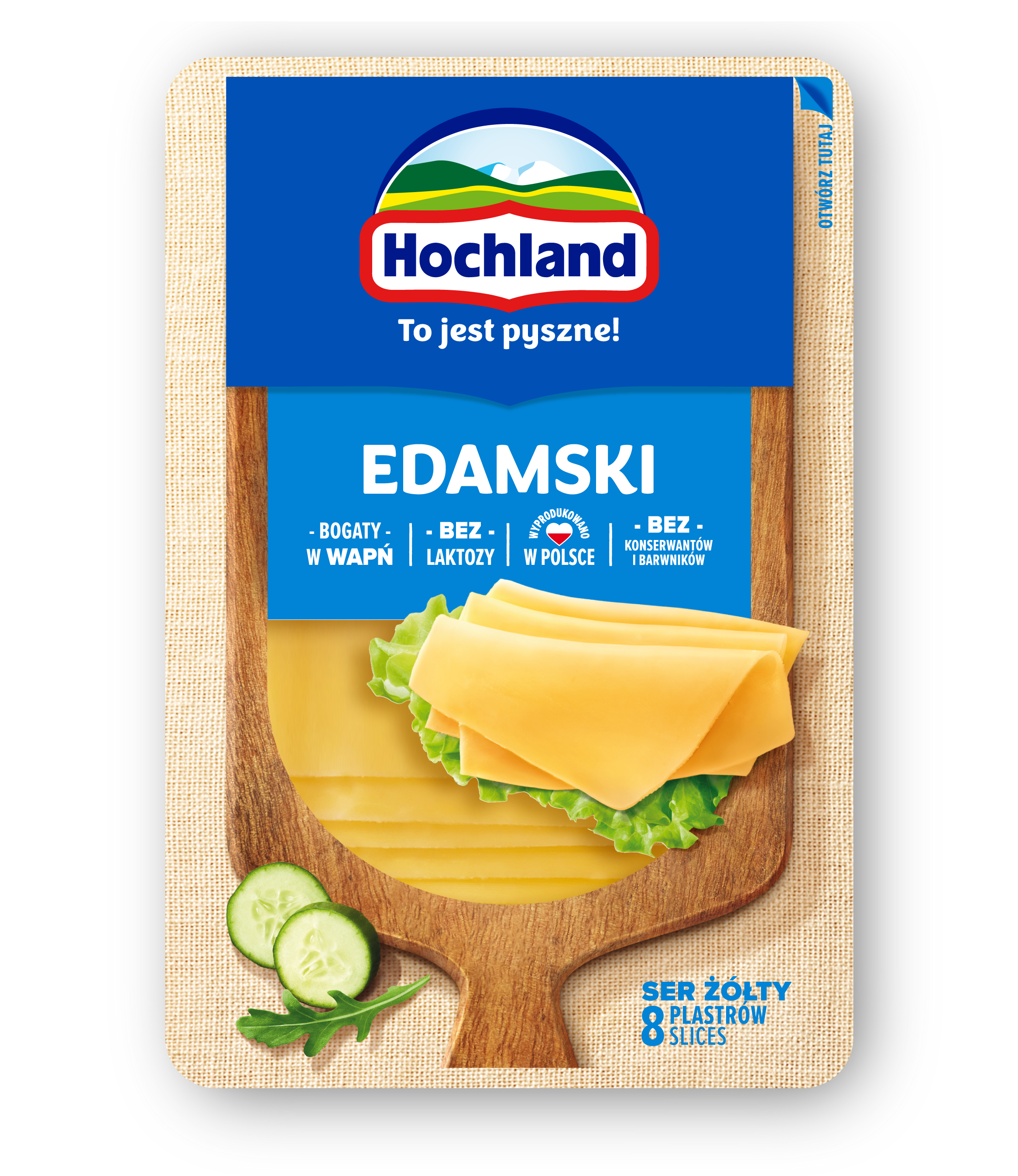Hochland Ser Żółty Edamski W Plastrach 135 G