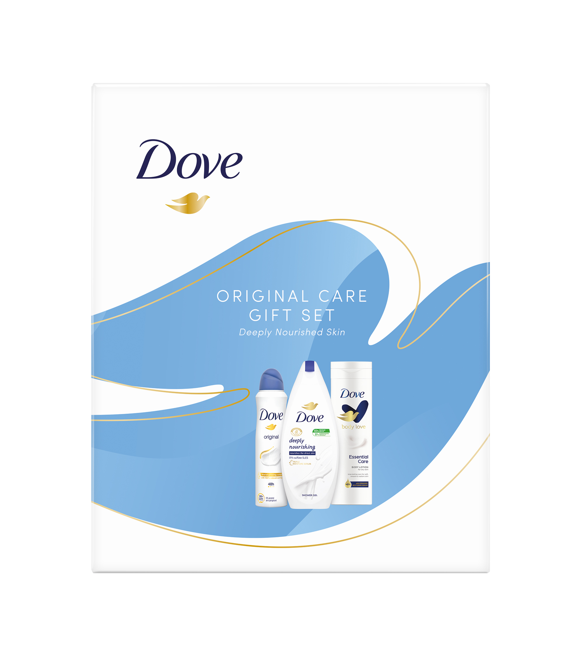 Zestaw Żel Pod Prysznic Deeply Nourishing 250Ml + Dezodorant Original 150Ml + Mleczko Do Ciała Essential Care 250Ml