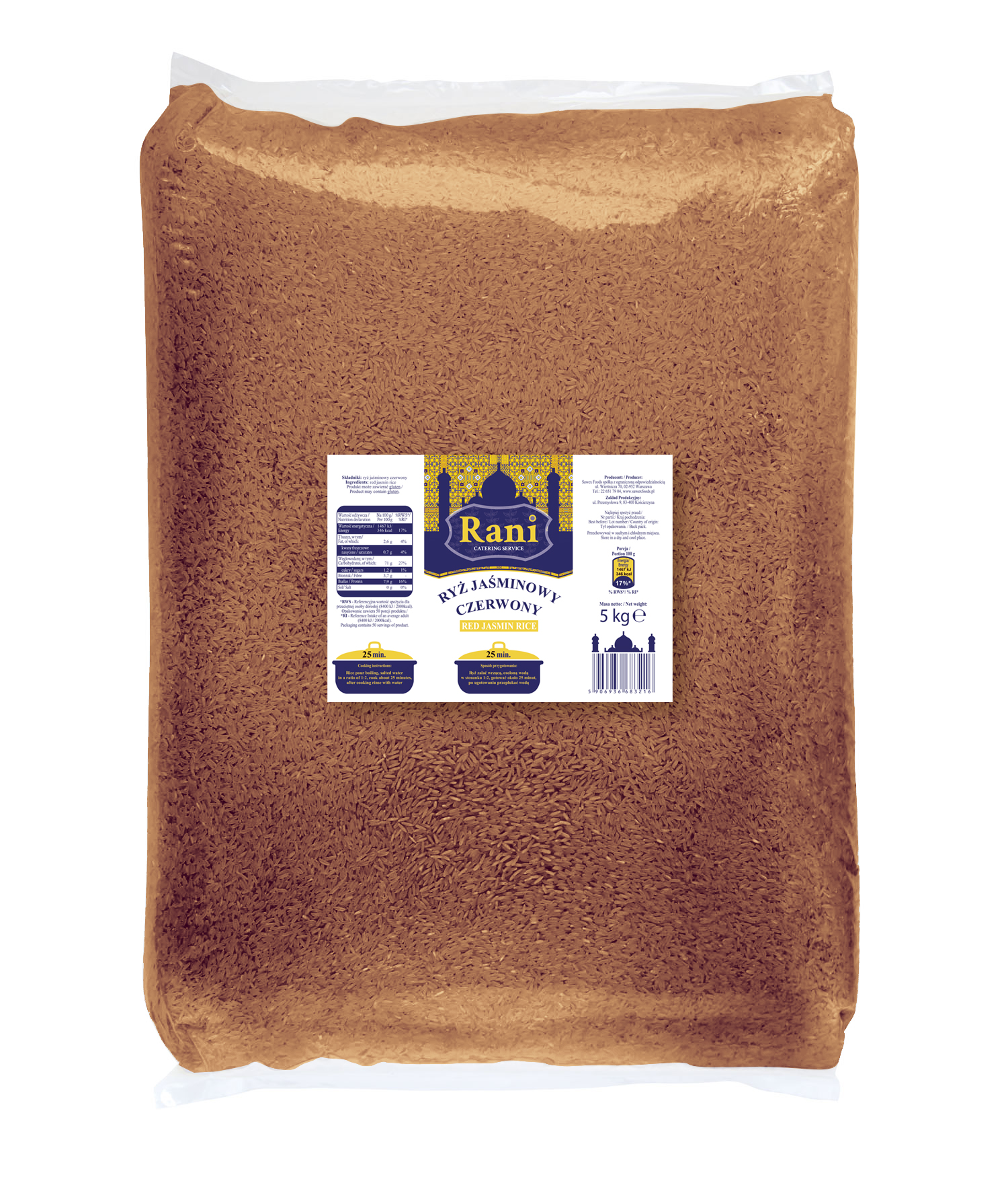 Rani Ryż Czerwony Jaśminowy 5Kg