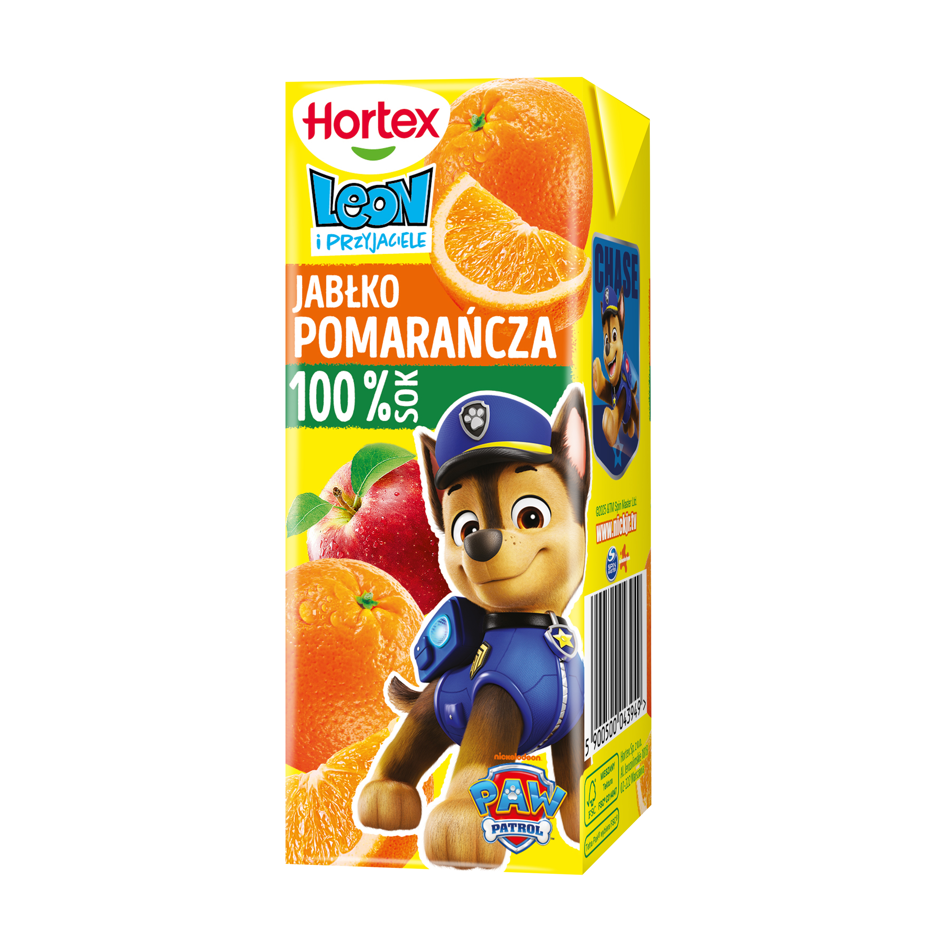 Hortex Leon I Przyjaciele Pomarańcza-Jabłko Sok 100% Kartonik 200Ml Ze Słomką