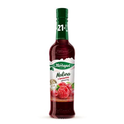 Herbapol Syrop Malina z żurawiną 8 x 420 ml butelka szklana