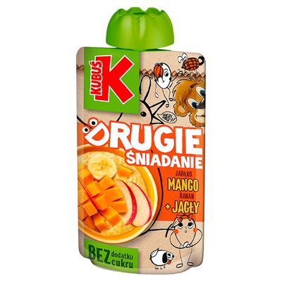 KUBUŚ Mus drugie śniadanie jabłko mango banan + jagły 12x100ml