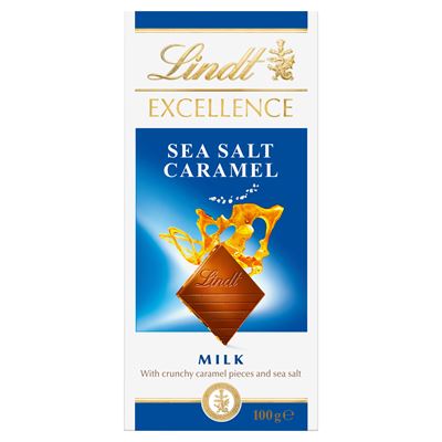Lindt EXCELLENCE Czekolada mleczna z kawałkami karmelu i solą morską 100 g