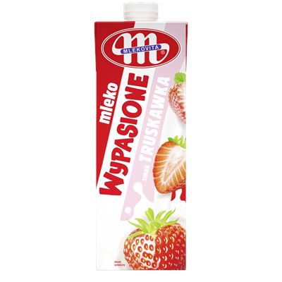MLEKOVITA Mleko UHT Wypasione Truskawkowe 12 x 1 l