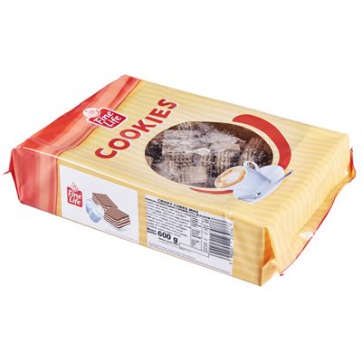 Fine Life Crispy Cubes Ciastka kakaowe z kremem mlecznym 600 g