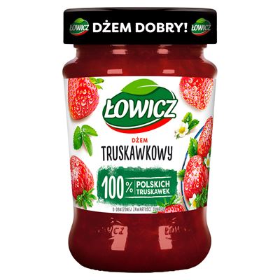 ŁOWICZ Dżem truskawkowy o obniżonej zawartości cukrów 280g