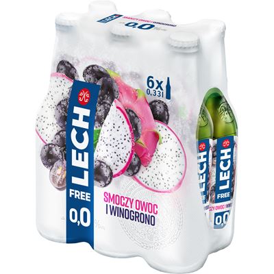 LECH Free Smoczy owoc Piwo bezalkoholowe 6x330ml butelka