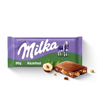 Milka Hazelnut Czekolada mleczna z kawałkami orzechów laskowych 90 g