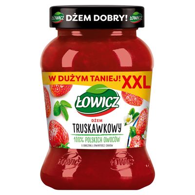 ŁOWICZ Dżem truskawkowy o obniżonej zawartości cukrów 450g