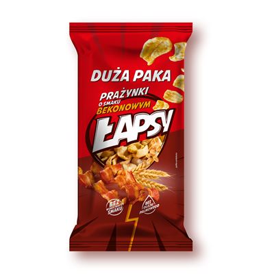 ŁAPSY Prażynki o smaku bekonowym 120 g