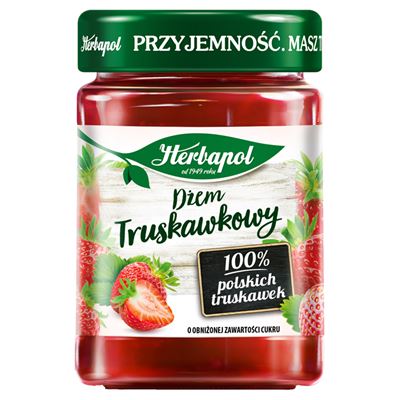Herbapol Dżem o obniżonej zawartości cukru truskawkowy 6 x 280 g