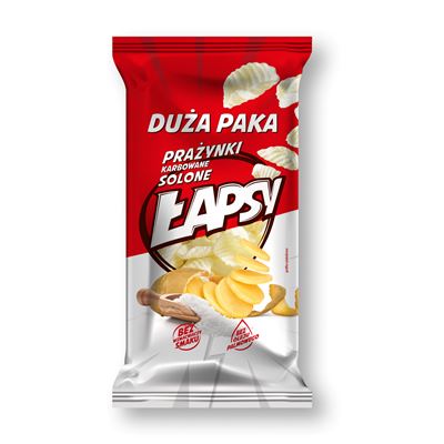 ŁAPSY Prażynki karbowane solone 110 g