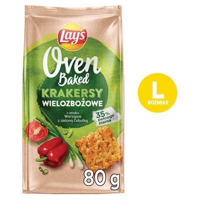 Lay's Oven Baked Krakersy Warzywa z zieloną cebulką 80g