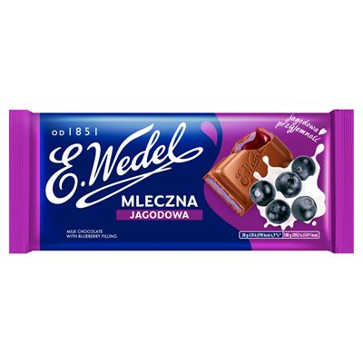 E. Wedel Czekolada mleczna nadziewana jagoda 100 g