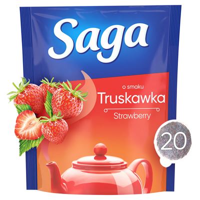 Saga Owocowa Herbata o smaku truskawka 20 torebek 34g