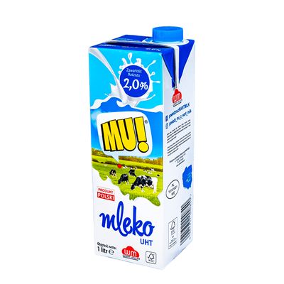 MU! Mleko 2,0% UHT 12 x 1 l