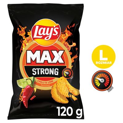 Lay's Chipsy karbowane STRONG Ostre chilli i limonka 120g