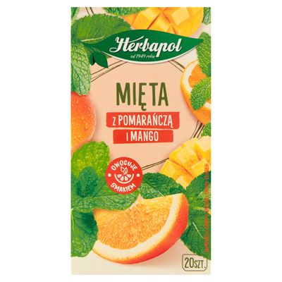 Herbapol Mięta z pomarańcza i mango 20 torebek 30g