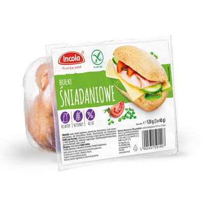 Incola Bułki śniadaniowe bezglutenowe 120 g (40 g 3 sztuki)