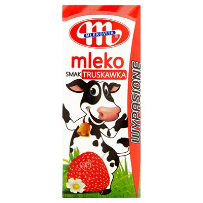 MLEKOVITA Wypasione Mleko UHT truskawkowe 30 x 200 ml
