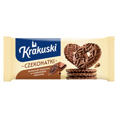 Krakuski Czekonatki Herbatniki kakaowe w czekoladzie 165g