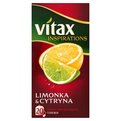 VITAX Inspirations Herbata owocowo-ziołowa limonka&cytryna 20 torebek 40g