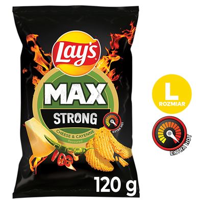 Lay's Chipsy karbowane STRONG Ser i ostra papryka Cayenne 120g