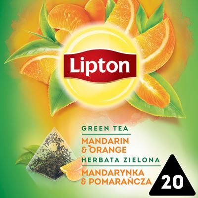 Lipton Mandarynka i pomarańcza Herbata zielona 20 piramidek 12 x 36 g
