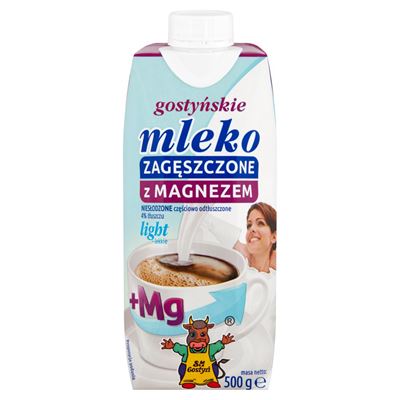 GOSTYŃ Gostyńskie Mleko zagęszczone z magnezem light 500 g 12 sztuk