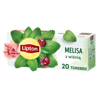 Lipton Melisa z wiśnią Herbata ziołowa 20 torebek 24 g
