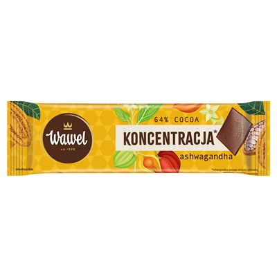 Wawel Miniczekolada Koncentracja gorzka 64% z ashwagandą 20 g