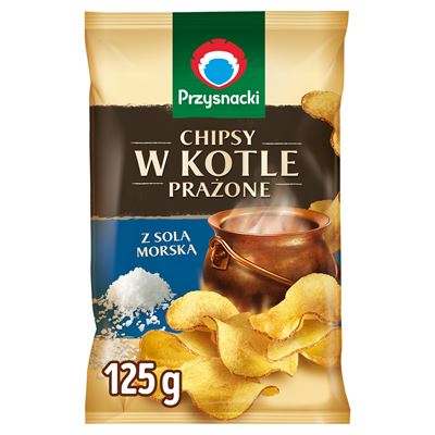 PRZYSNACKI Chipsy w kotle prażone Sól morska 125g