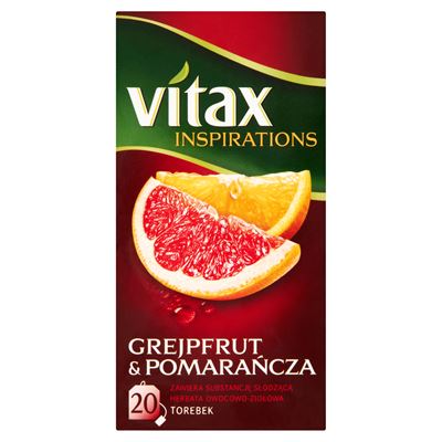 VITAX Inspirations Herbata owocowo-ziołowa grejpfrut&pomarańcza 20 torebek 40g